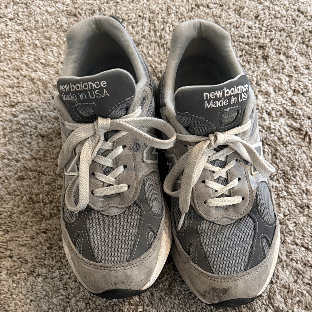 New Balance 993 Charcoal and Light Gray Running Shoes